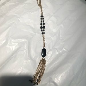 Necklace black/gold long